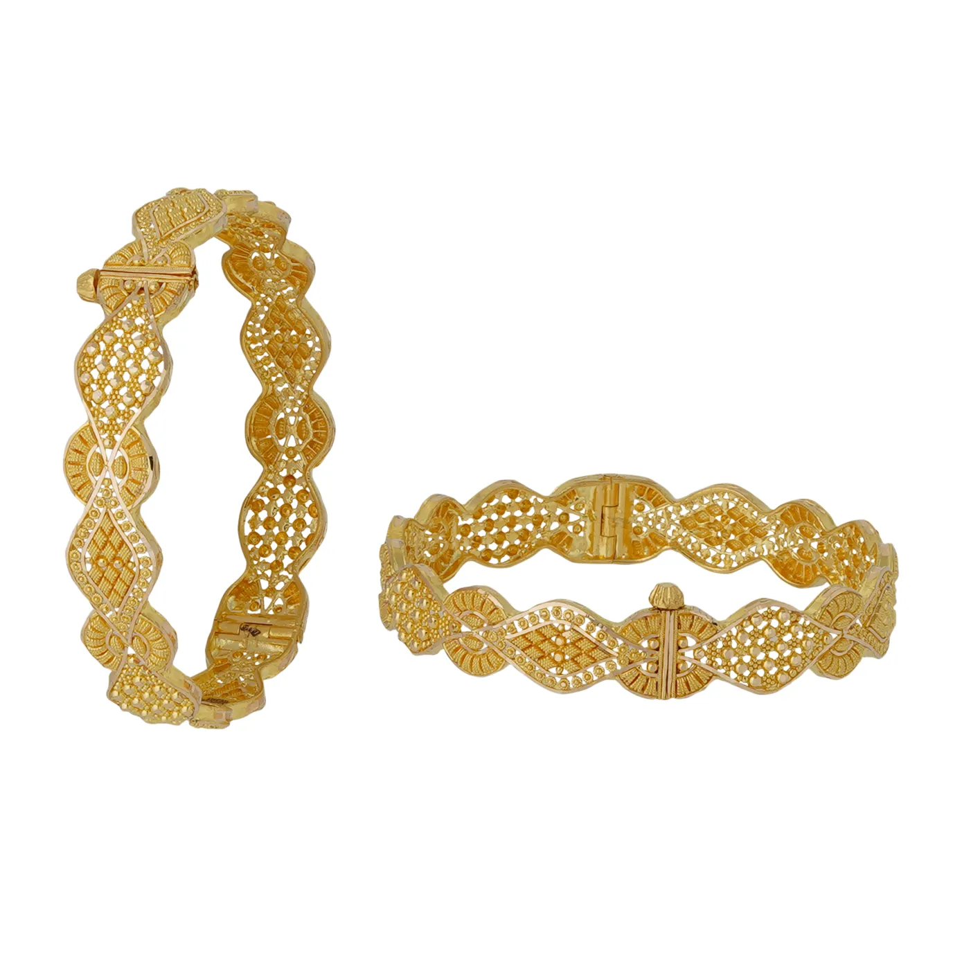 Polygon - Designer Yellow Gold Bangle