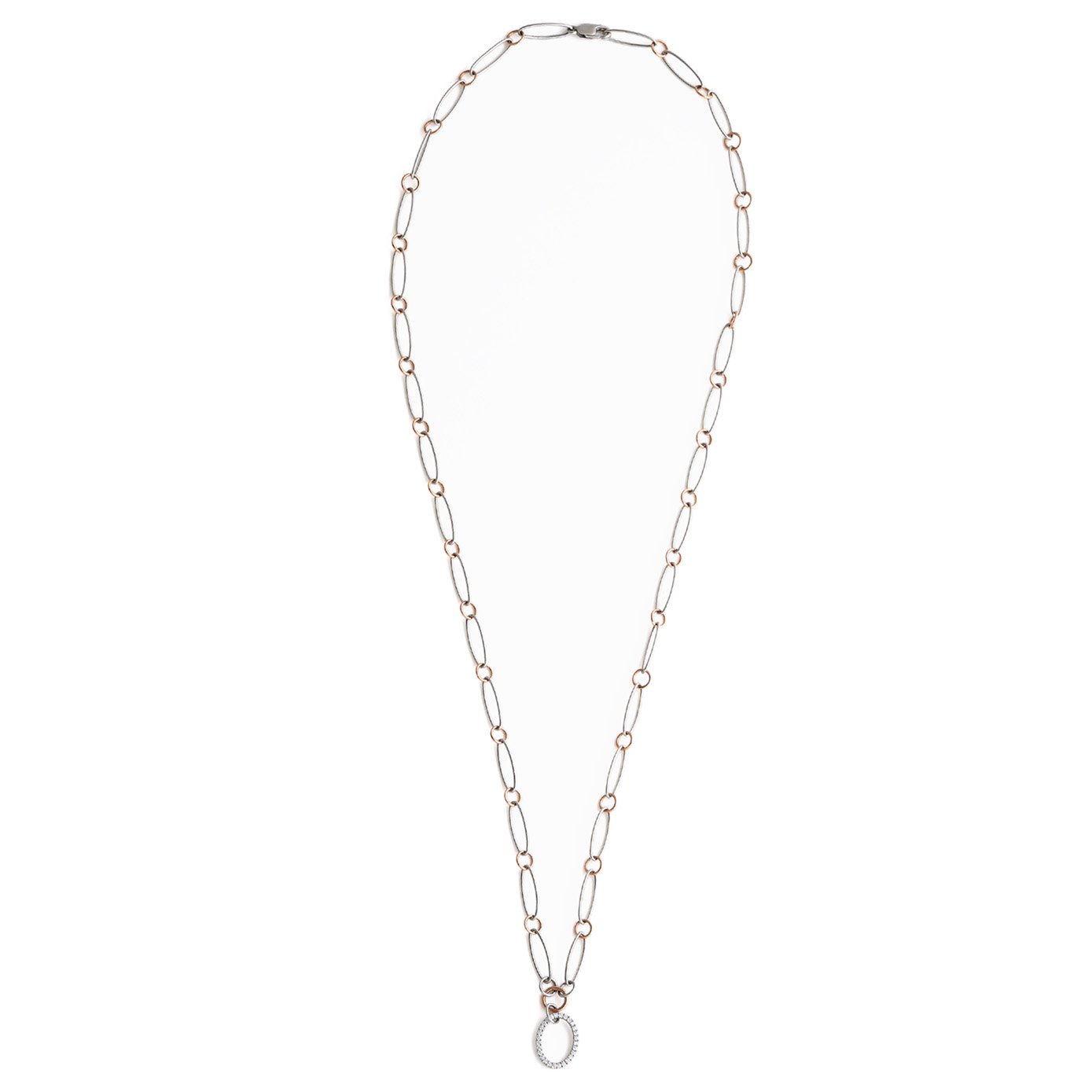 Platinum Chain with diamond and rose gold
