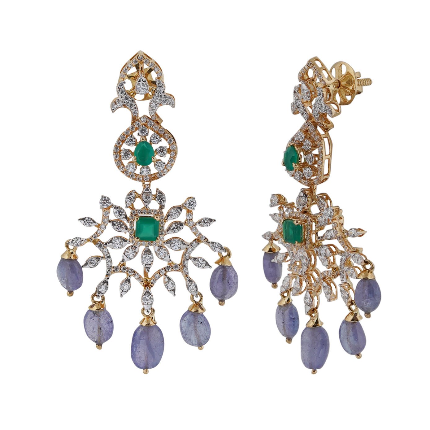 18kt yellow gold matching ear tops