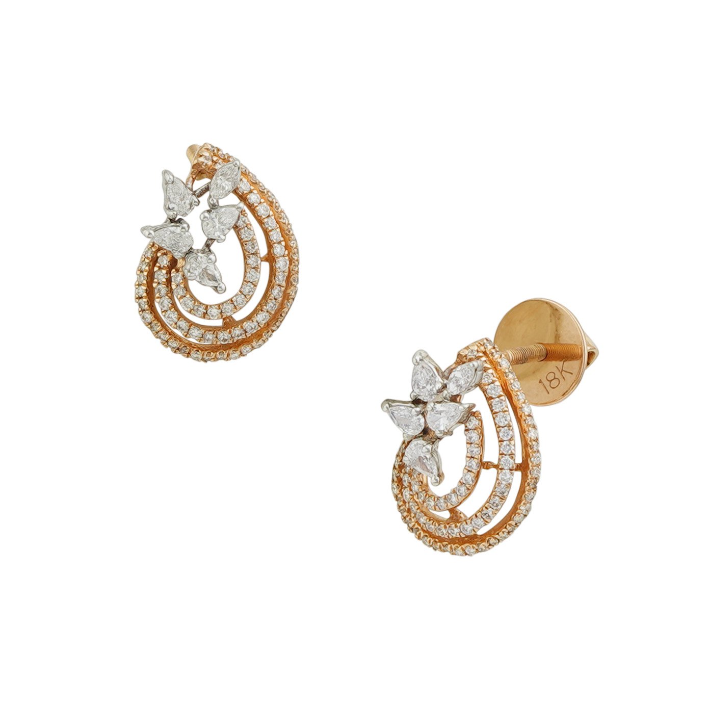 Diamond Earring Open set 18kt