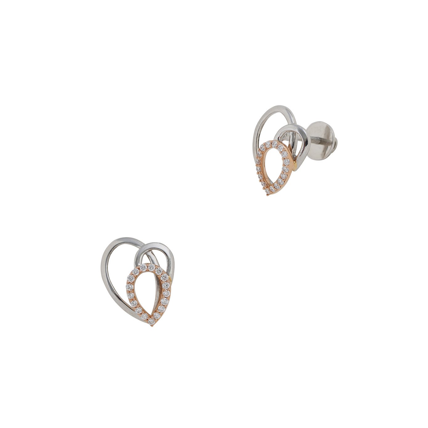 Platinum Diamond Earring with gold