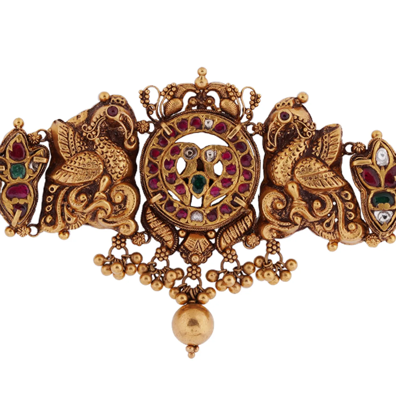 Hanvika - Antique Gold Peacock Choker