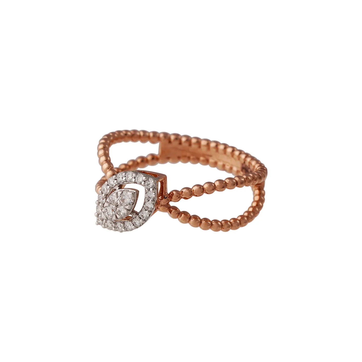 Marquise- Diamond and Yellow Gold Balls Ring